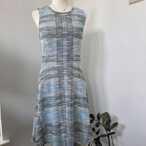 Tommy Hilfiger Elegant Blue and Gray Plaid Dress